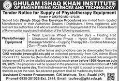 Ghulam Ishaq Khan Institute Swabi Tender Notice